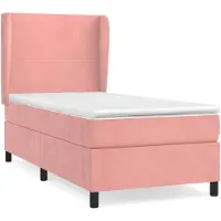 vidaXL Lit boxspring avec matelas rose 90x190 cm velours