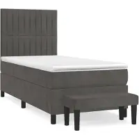 vidaXL Lit boxspring avec matelas gris foncé 100x200 cm velours