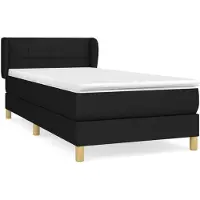 vidaXL Lit boxspring avec matelas noir 80x200 cm tissu