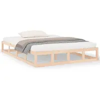 vidaXL Lit en bois massif 120x200 cm