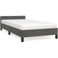 vidaXL - Cadre de lit - avec - tête de lit - velours - gris foncé - 90x190 - cm