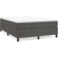 vidaXL Lit boxspring avec matelas gris foncé 140x200 cm velours