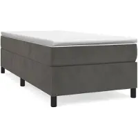 vidaXL Lit boxspring avec matelas gris foncé 100x200 cm velours