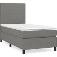 vidaXL Lit boxspring avec matelas gris foncé 90x190 cm Tissu