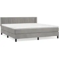 vidaXL Lit boxspring avec matelas gris clair 160x200 cm velours