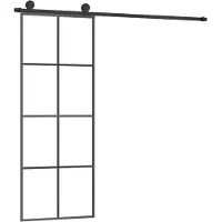 vidaXL Porte coulissante avec ferrure 76x205 cm Verre ESG & aluminium