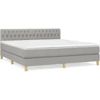 vidaXL Lit boxspring avec matelas gris clair 180x200 cm Tissu