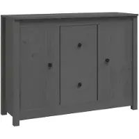 vidaXL Sideboard Gris 100x35x74 cm Pin massif