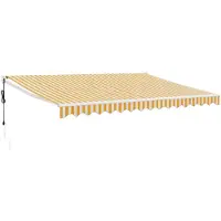 vidaXL Store électrique à manivelle jaune et blanc 4,5x3 m