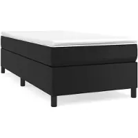 vidaXL Lit boxspring avec matelas noir 90x190 cm similicuir