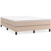 vidaXL Lit Boxspring Matelas Marron Cappuccino 140x200cm Similicuir