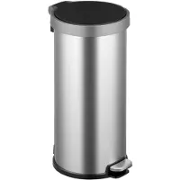 EKO - Aria Poubelle à pédale ronde 35 litres - Acier inoxydable - Acier inoxydable mat