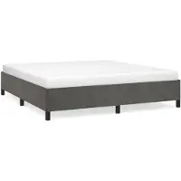 vidaXL Cadre de lit sans matelas gris foncé 160x200 cm velours