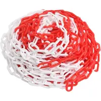 vidaXL Chaîne de délimitation rouge et blanche 30 m Ø8 mm plastique