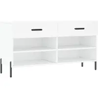 vidaXL Banc à chaussures blanc 102x35x55 cm bois d'ingénierie