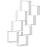 vidaXL Étagère murale cube Blanc 90x15x119 cm Bois d’ingénierie