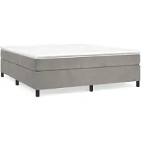 vidaXL Lit boxspring avec matelas gris clair 200x200 cm velours