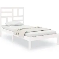 vidaXL Lit en bois massif blanc 100x200 cm