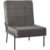 vidaXL Chaise de relaxation 65x79x87 cm gris foncé velours
