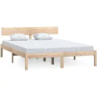 vidaXL Lit en bois massif pin 150x200 cm