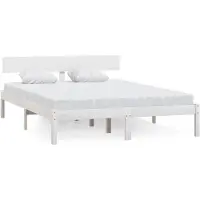 vidaXL Lit en bois massif pin blanc 160x200 cm