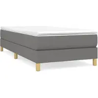 vidaXL Cadre de lit gris foncé 100x200 cm Tissu