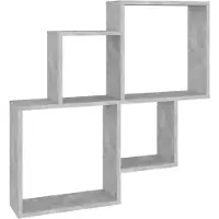 vidaXL Étagère murale cube Gris béton 80x15x78,5 cm Bois d’ingénierie