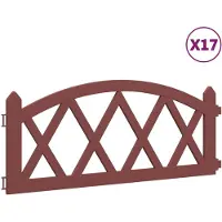 vidaXL Bordure de pelouse 17 pcs. Rouge 10 m PP