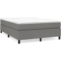 vidaXL Lit boxspring avec matelas gris foncé 140x190 cm Tissu