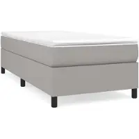 vidaXL Lit boxspring avec matelas gris clair 100x200 cm Tissu