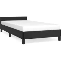 vidaXL Cadre de lit avec tête de lit sans matelas noir 80x200 cm