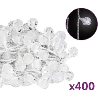 vidaXL Guirlande lumineuse boules 40 m 400 LED blanc froid 8 fonctions