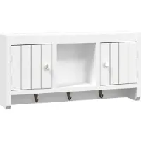 vidaXL Armoire à clés Blanc 40x8,5x20 cm Bois d'ingénierie et acier