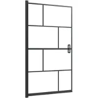 vidaXL Cabine de douche ESG 80x140 cm noir