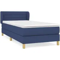 vidaXL Lit boxspring avec matelas bleu 80x200 cm Tissu