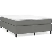 vidaXL Lit boxspring avec matelas gris foncé 140x200 cm Tissu