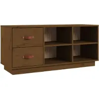 vidaXL Banc à chaussures Marron miel 100x34x45 cm Bois de pin massif