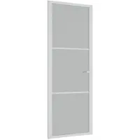 vidaXL Porte intérieure 76x201,5 cm Blanc verre dépoli et aluminium