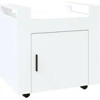 vidaXL Chariot de bureau Blanc brillant 60x45x60 cm Bois d'ingénierie