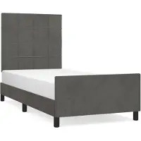 vidaXL Cadre de lit sans matelas gris foncé 90x190 cm velours