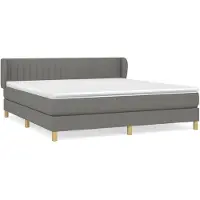 vidaXL Lit boxspring avec matelas gris foncé 180x200 cm Tissu