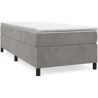 vidaXL Lit boxspring avec matelas gris clair 90x190 cm velours