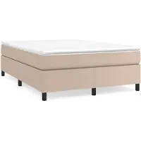 vidaXL Sommier tapissier matelas cappuccino-marron 160x200 cm simili cuir