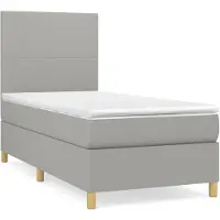 vidaXL Lit boxspring avec matelas gris clair 80x200 cm Tissu