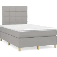 vidaXL Lit boxspring avec matelas gris clair 120x200 cm Tissu