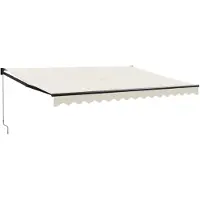 vidaXL Auvent extensible 4,5x3 m tissu et aluminium couleur crème