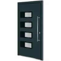 vidaXL Porte d'entrée anthracite 110x210 cm Aluminium et PVC