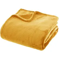 Dekoracja domu Couverture en flanelle ocre - 180 x 230 cm