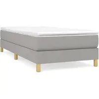vidaXL Lit boxspring avec matelas gris clair 80x200 cm Tissu
