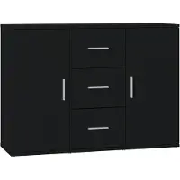 vidaXL Sideboard Noir 91x29,5x65 cm Bois composite